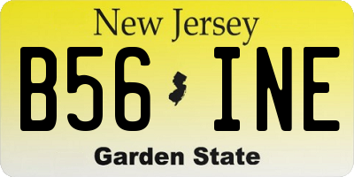 NJ license plate B56INE