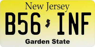 NJ license plate B56INF