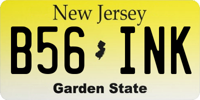 NJ license plate B56INK
