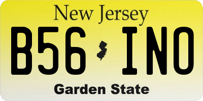 NJ license plate B56INO