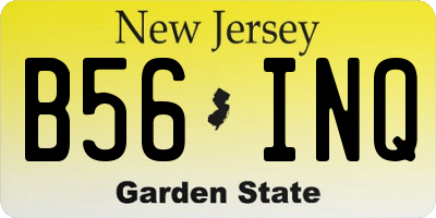 NJ license plate B56INQ