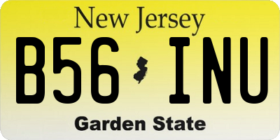 NJ license plate B56INU
