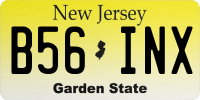 NJ license plate B56INX