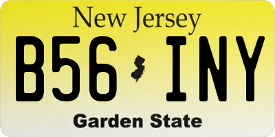 NJ license plate B56INY