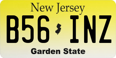 NJ license plate B56INZ