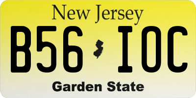 NJ license plate B56IOC