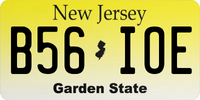 NJ license plate B56IOE