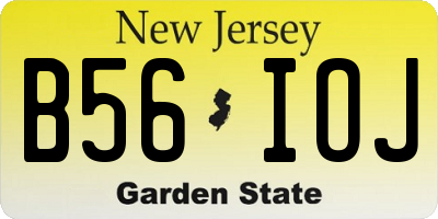 NJ license plate B56IOJ