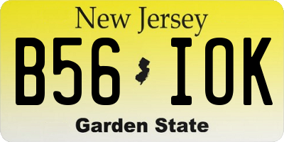 NJ license plate B56IOK