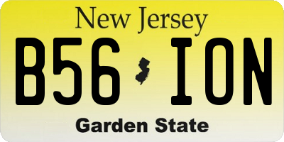 NJ license plate B56ION