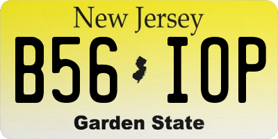 NJ license plate B56IOP