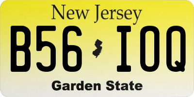 NJ license plate B56IOQ