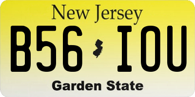 NJ license plate B56IOU