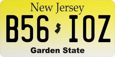 NJ license plate B56IOZ