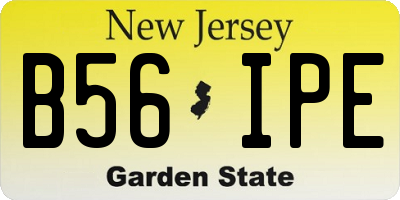 NJ license plate B56IPE