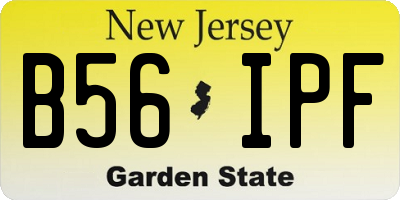 NJ license plate B56IPF