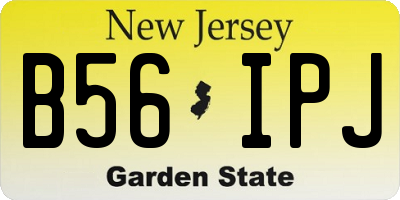 NJ license plate B56IPJ