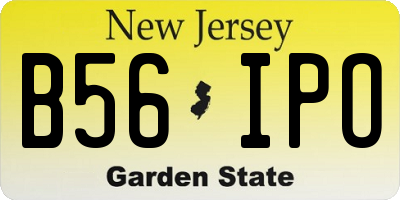 NJ license plate B56IPO