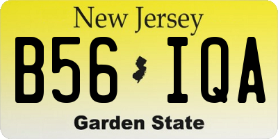 NJ license plate B56IQA