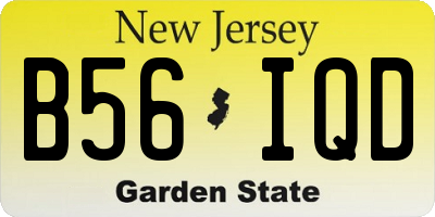NJ license plate B56IQD