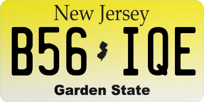NJ license plate B56IQE