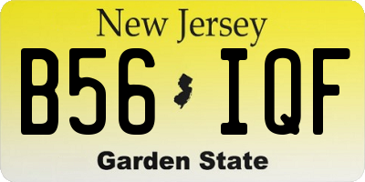 NJ license plate B56IQF
