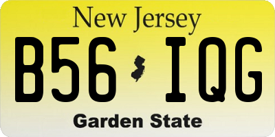 NJ license plate B56IQG