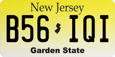 NJ license plate B56IQI