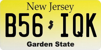 NJ license plate B56IQK