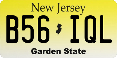 NJ license plate B56IQL