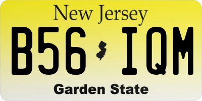 NJ license plate B56IQM