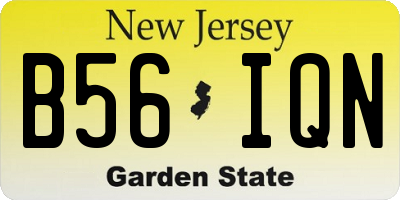 NJ license plate B56IQN