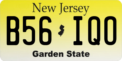 NJ license plate B56IQO