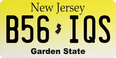 NJ license plate B56IQS