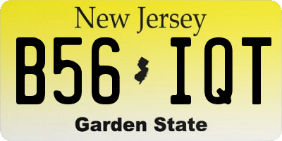 NJ license plate B56IQT