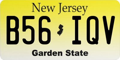 NJ license plate B56IQV