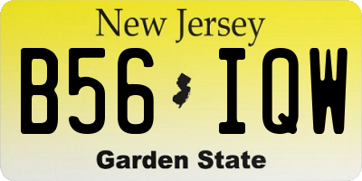 NJ license plate B56IQW
