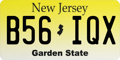 NJ license plate B56IQX