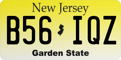 NJ license plate B56IQZ
