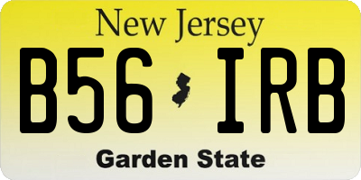 NJ license plate B56IRB
