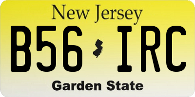 NJ license plate B56IRC