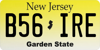 NJ license plate B56IRE