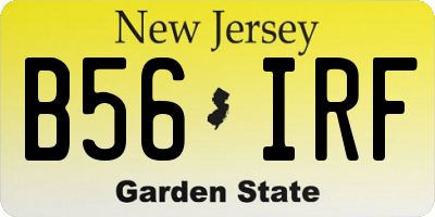 NJ license plate B56IRF