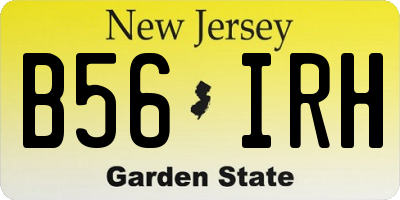 NJ license plate B56IRH