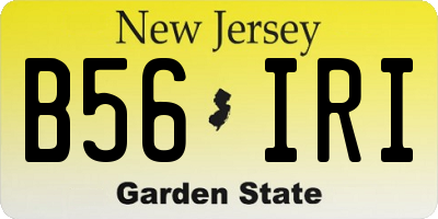 NJ license plate B56IRI