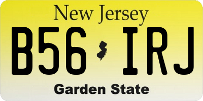 NJ license plate B56IRJ