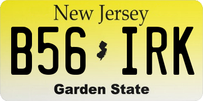 NJ license plate B56IRK