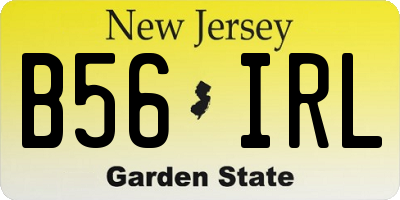 NJ license plate B56IRL