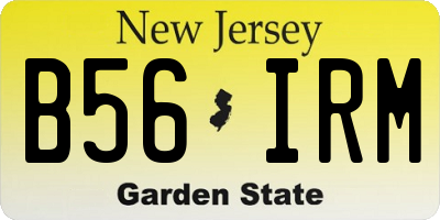 NJ license plate B56IRM