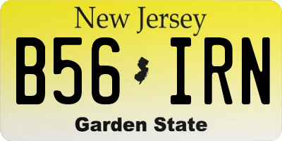 NJ license plate B56IRN